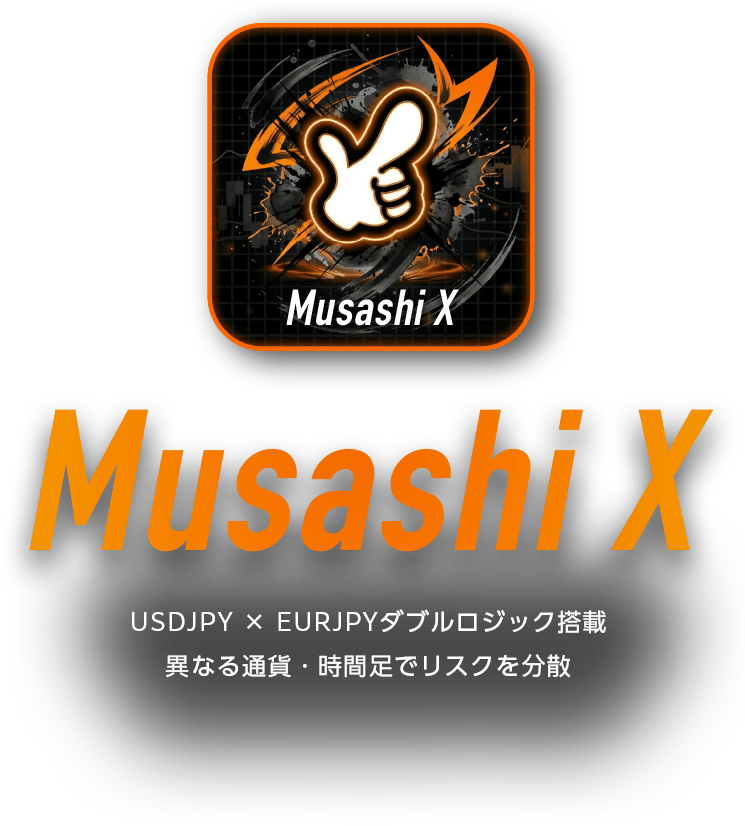 Musashi X USDJPY×EURJPYダブルロジック搭載 異なる通貨・時間足でリスクを分散